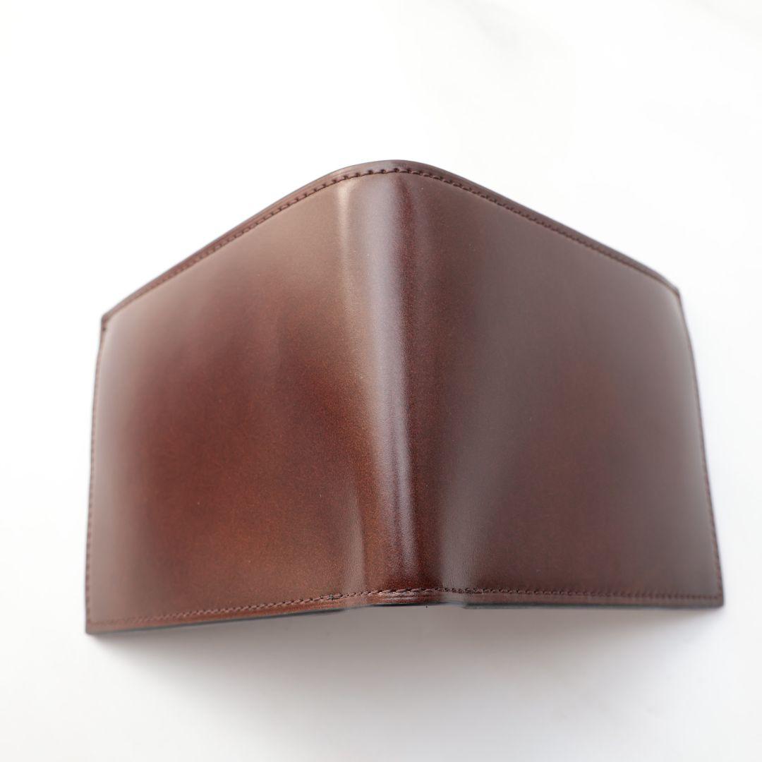 B品 ユハク yuhaku コードバン 二つ折り財布 札入れ ダークブラウン
