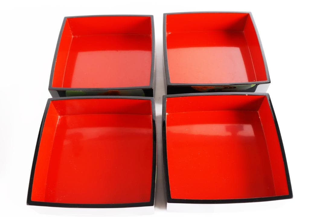 輪島塗 重箱 浪漫 蒔絵 御重 蓋二枚 茶道具