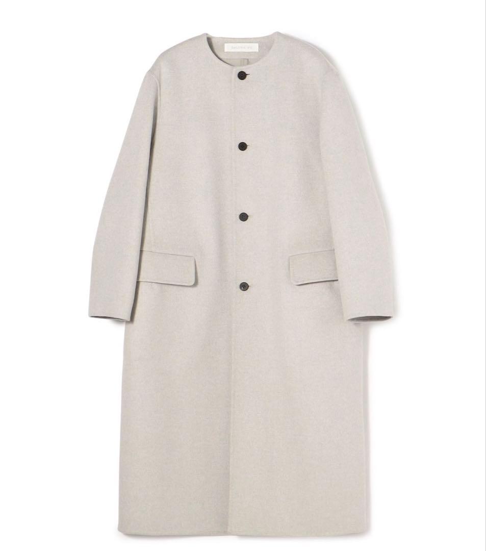 最終お値下げ・GALERIE VIE・ダブルフェイスクルーネックロングコート