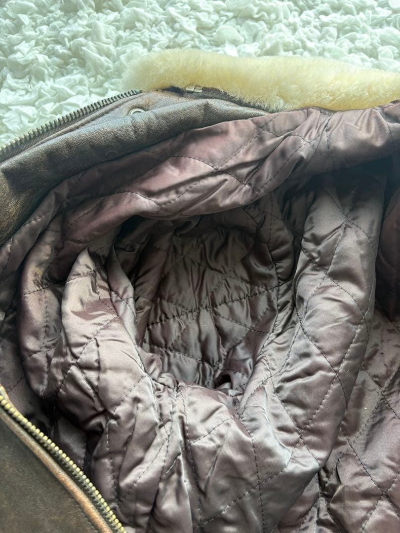 USARMY G1 羊革 フライト レザージャケット ファー取外し可　L