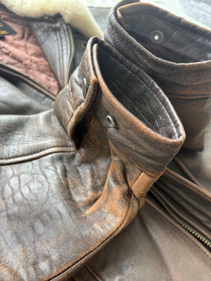 USARMY G1 羊革 フライト レザージャケット ファー取外し可　L