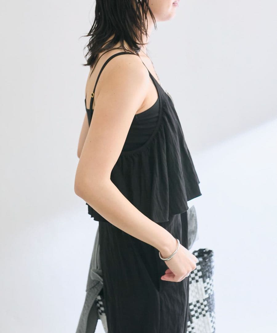 新品　RIVE DROITE フリルサロペット　リヴドロワ　ブラック