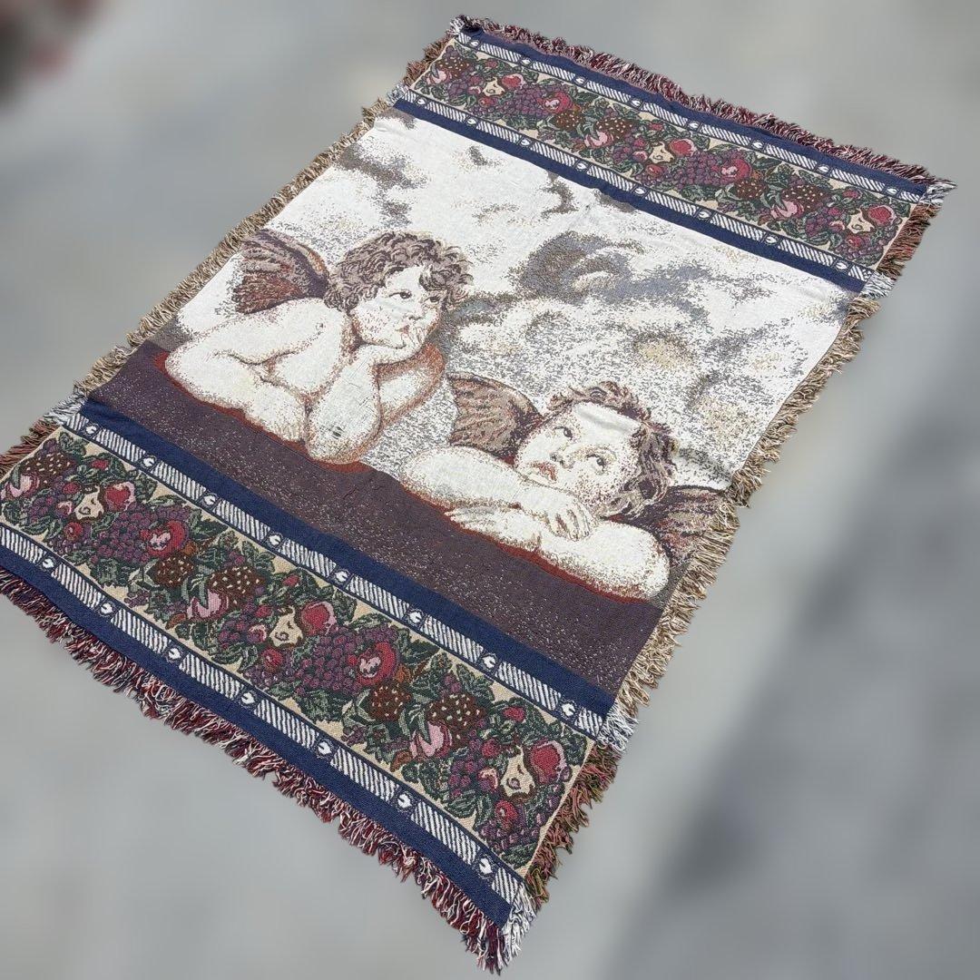 天使　エンジェル　マルチカバー　ソファカバー　ヴィンテージラグ　175x122