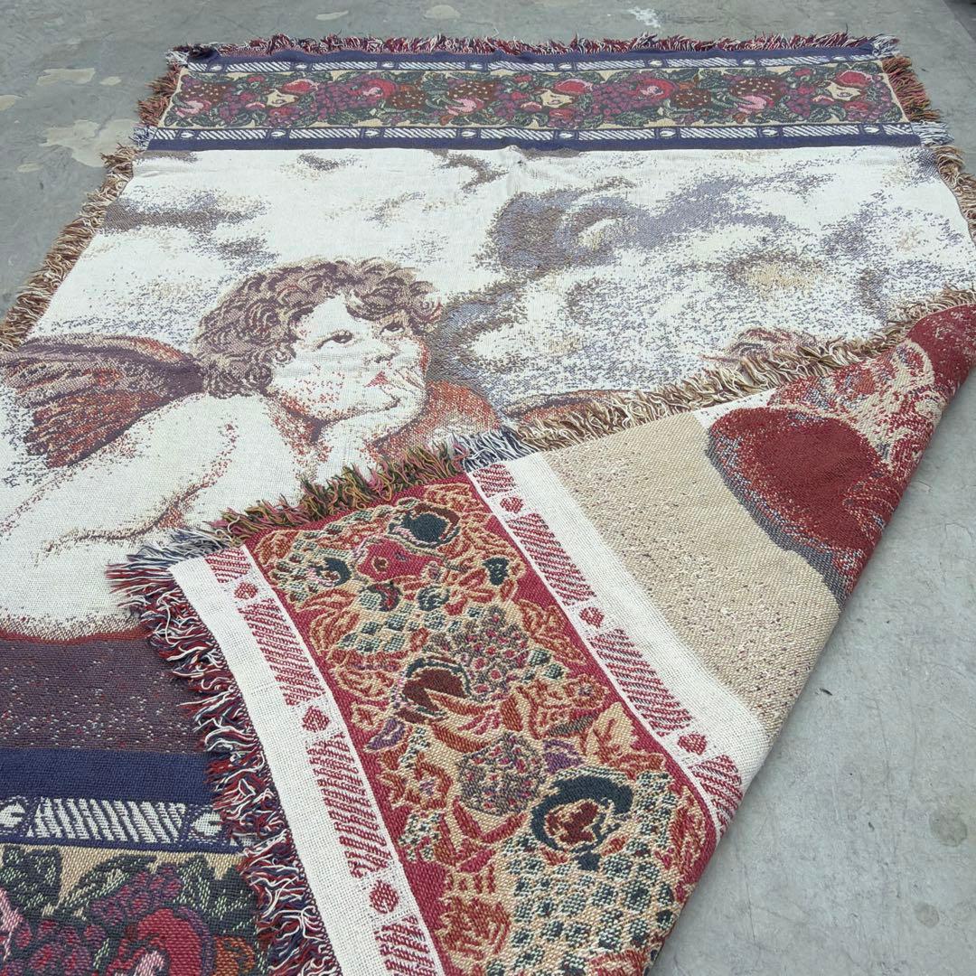 天使　エンジェル　マルチカバー　ソファカバー　ヴィンテージラグ　175x122