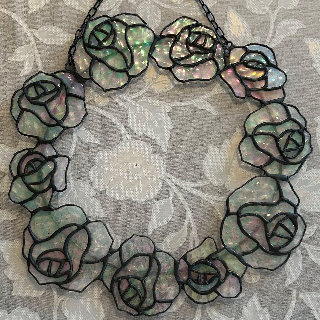 クリアカラーのバラリース♦︎ステンドグラス