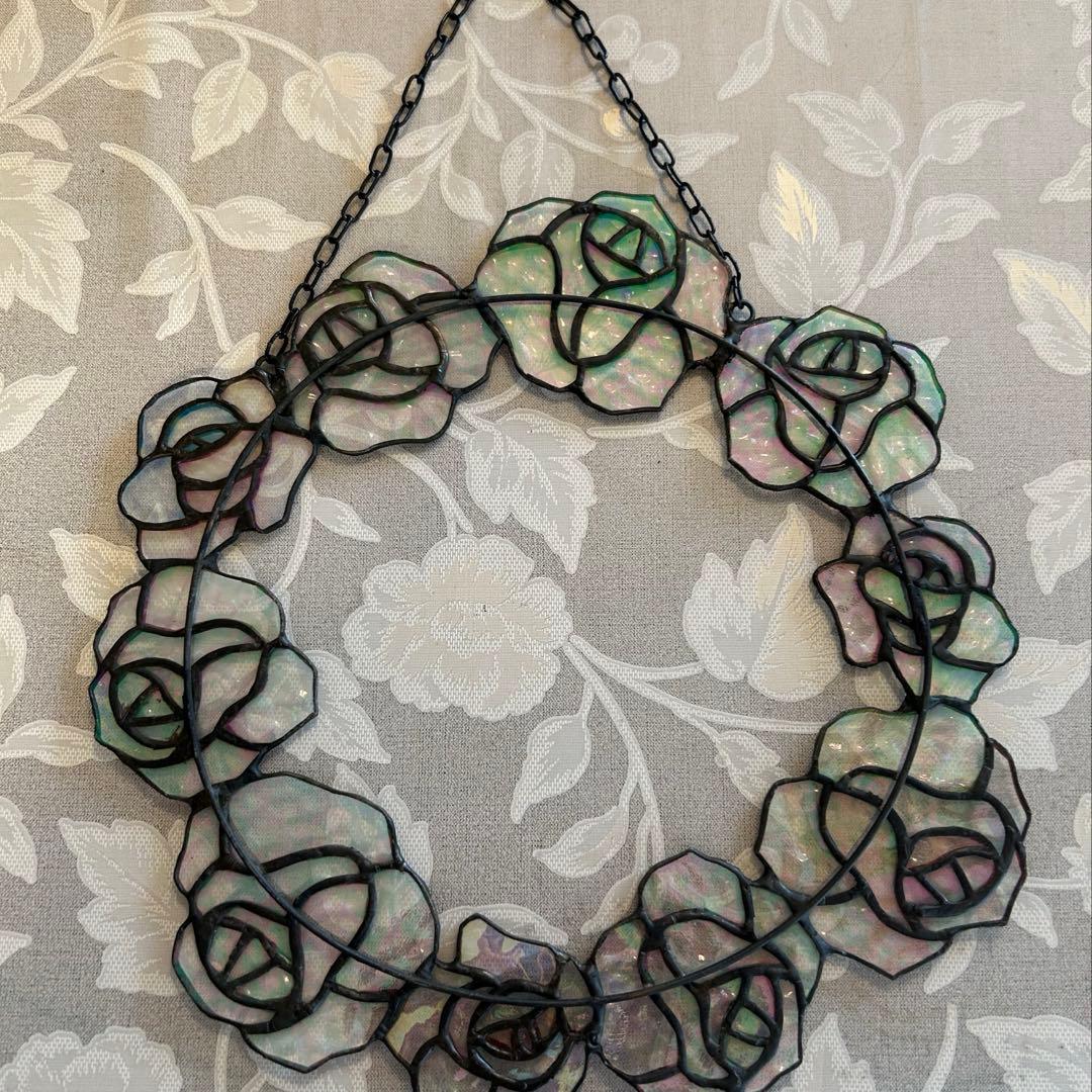 クリアカラーのバラリース♦︎ステンドグラス