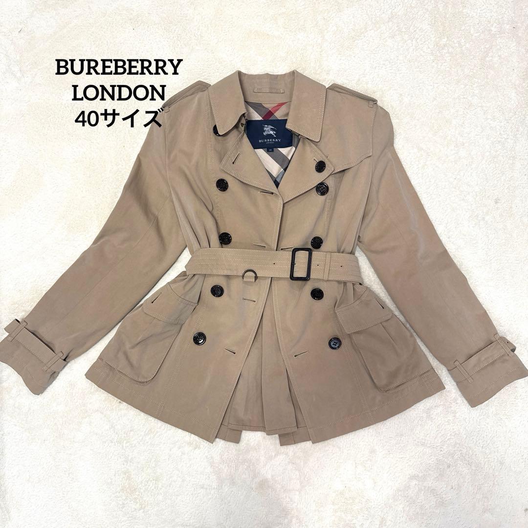 美品‼️BURBERRY ベージュ ノバチェック ショート丈トレンチコート L