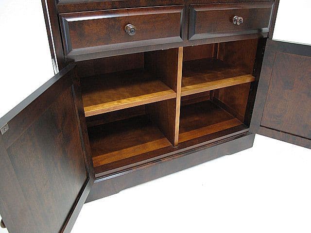 美品 北海道民芸家具 樺無垢材 食器棚 キャビネット 収納家具 カップボード