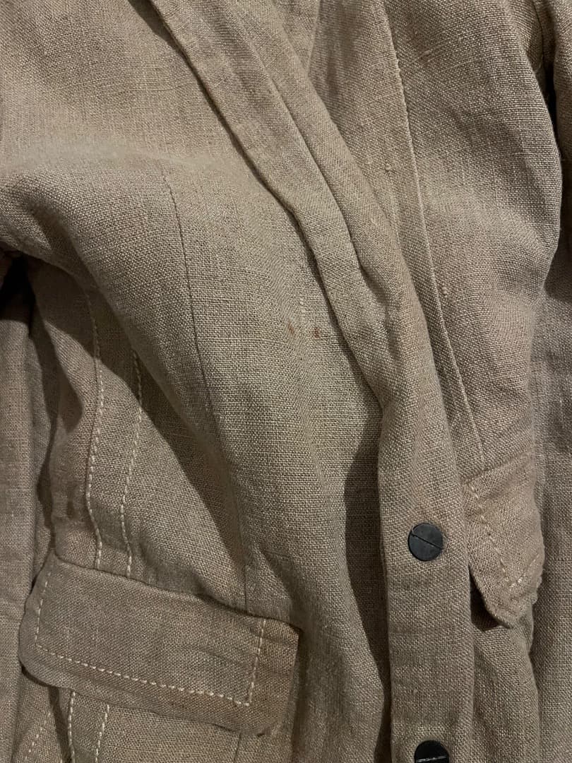 値下げ/ISAAC SELLAM/アイザック・セラム/リネン/コート/L