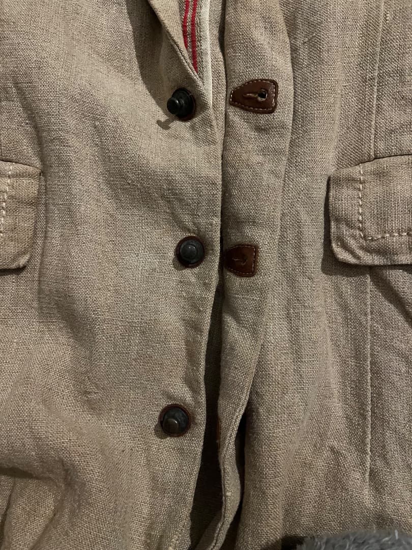 値下げ/ISAAC SELLAM/アイザック・セラム/リネン/コート/L