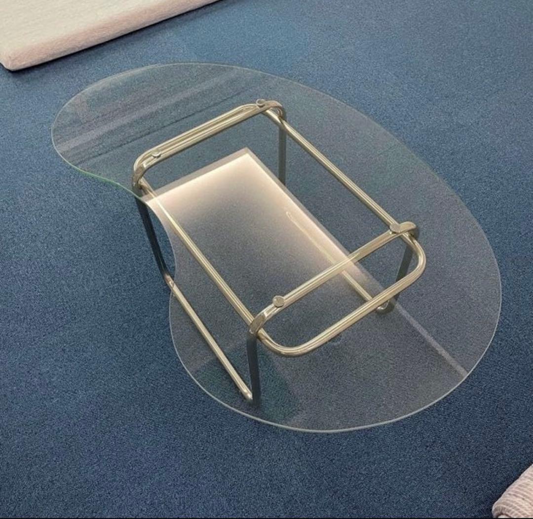 ((値下げしました))Vamir ビーン型ガラステーブル