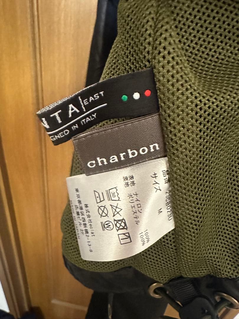 charbon シャルボン　フード付きナイロンジャケット M ブラック