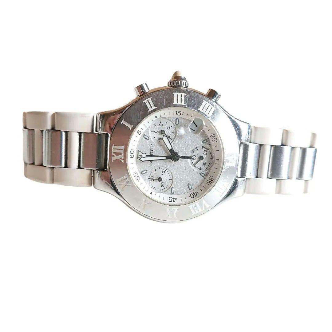 Cartier マスト21クロノスカフ35mm ホワイト