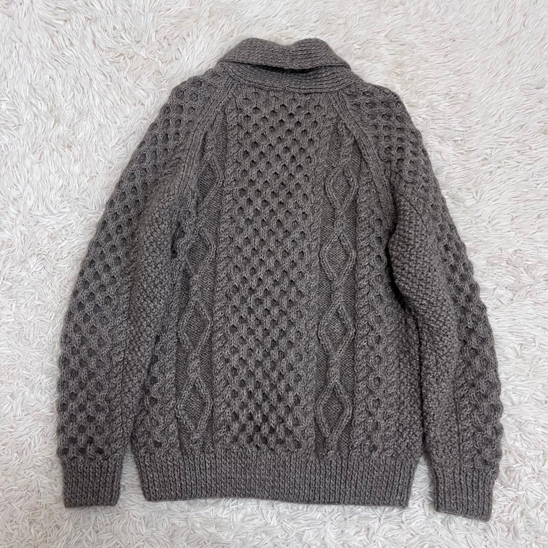 インバーアラン　サイズ42 ショールカラーカーディガン　6A ブラウン