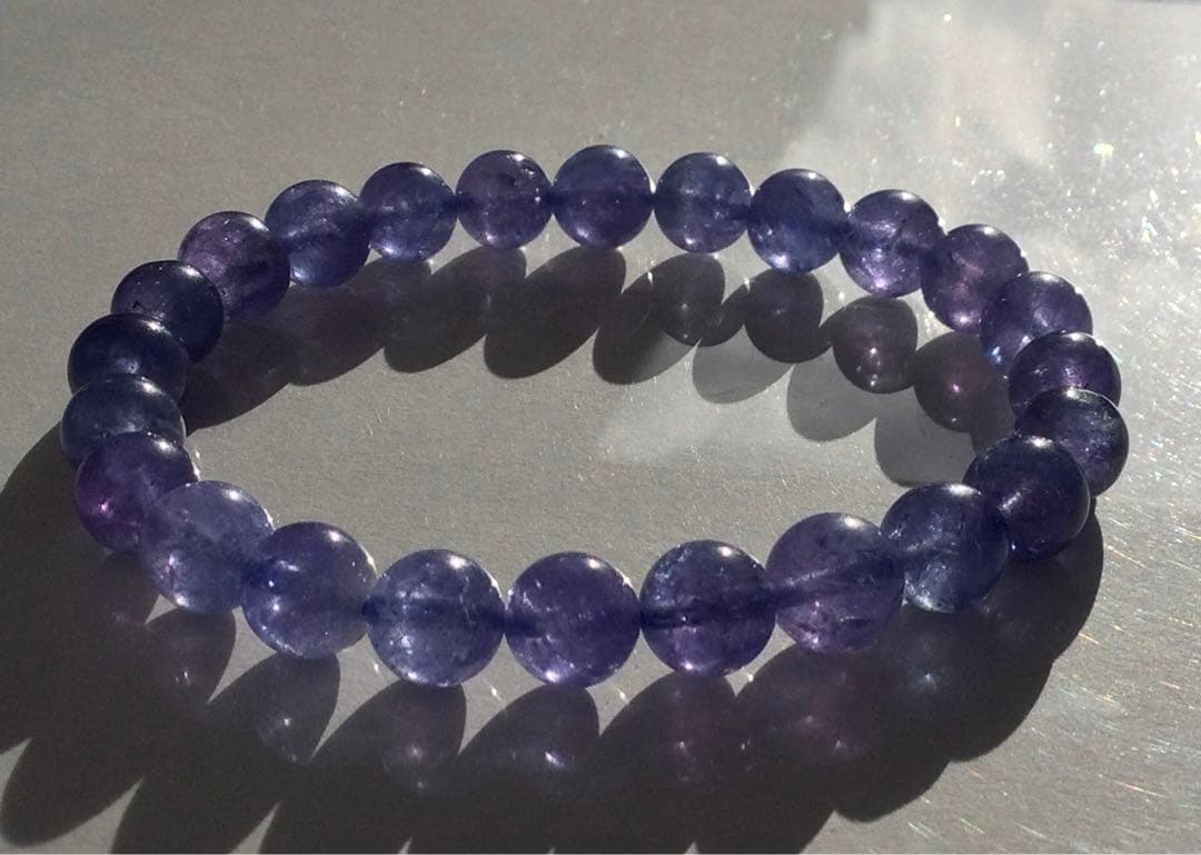 【プレミアム品質】◆高透明&高発色 タンザナイト 8mm ブレスレット「直感力」