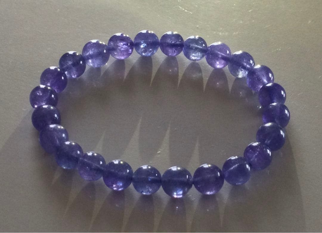 【プレミアム品質】◆高透明&高発色 タンザナイト 8mm ブレスレット「直感力」