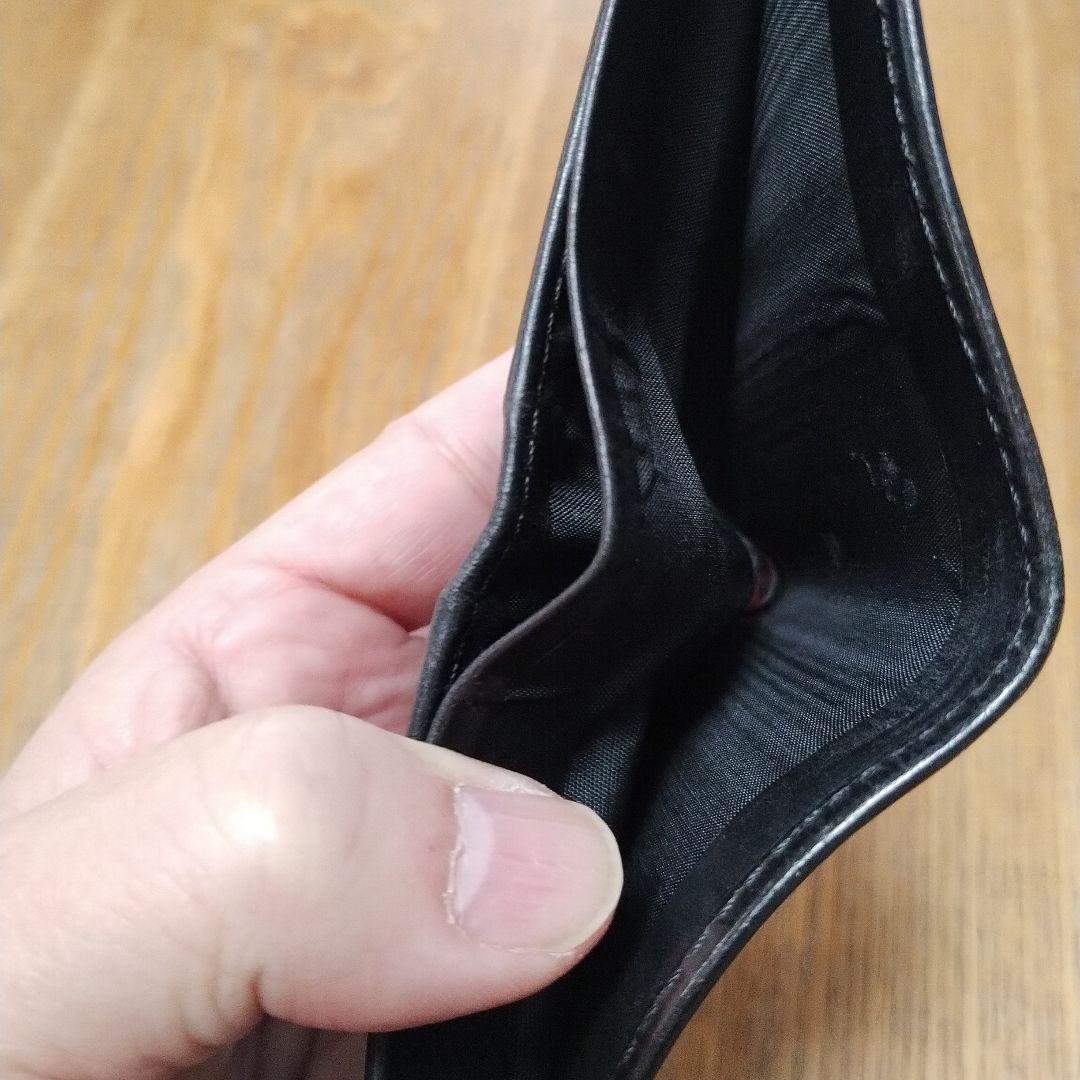 【本日限定値下】WHITE HOUSE COX 二つ折り財布　ブライドルレザー黒