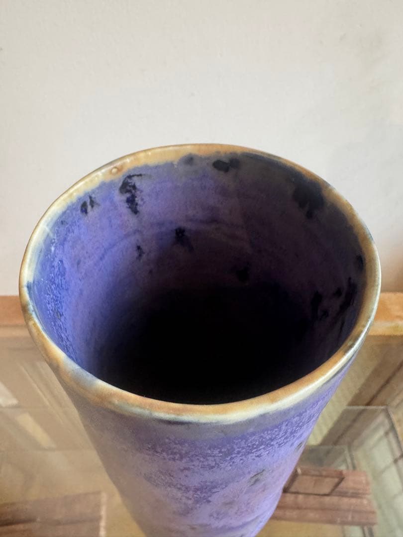 結城彩　花器　フラワーベース　陶器　人気色　油薬