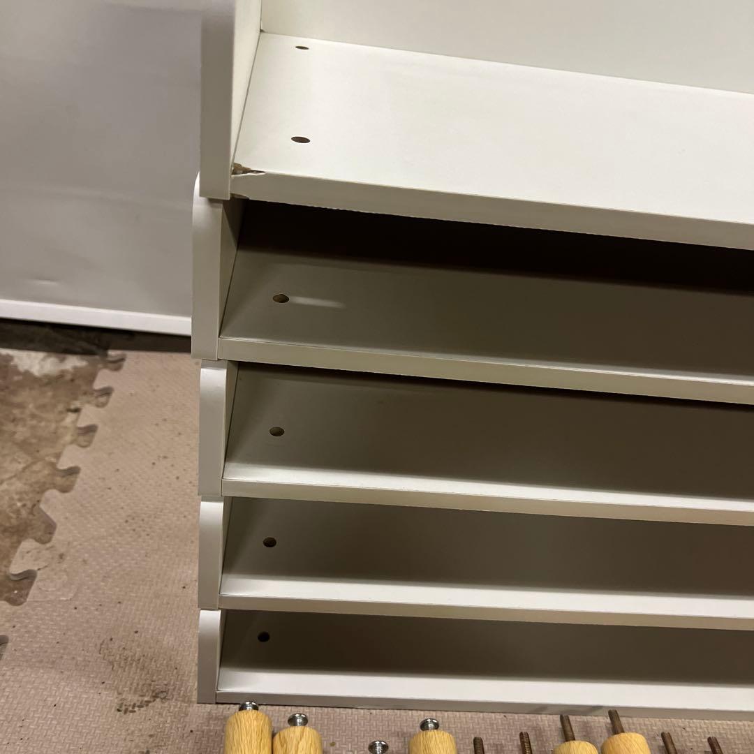 木製ホワイトラック 5段 オープンシェルフ オープンラック