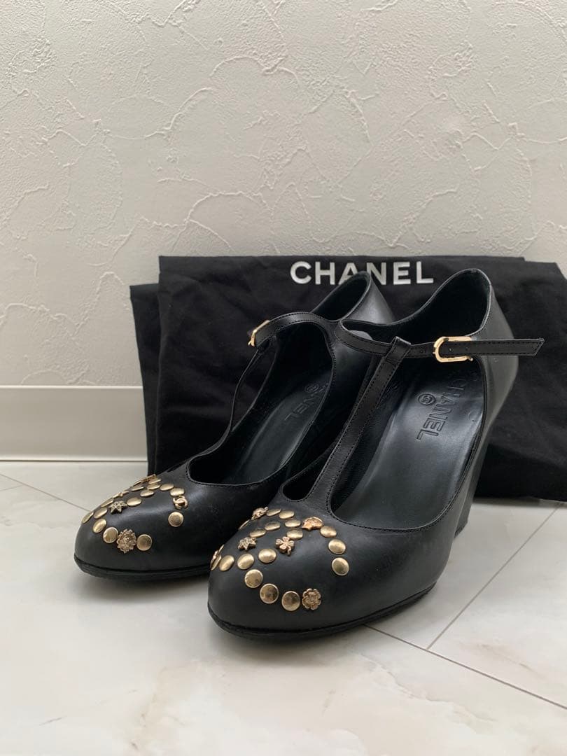 値下げセール⭐︎CHANEL ブラック Tストラップヒール