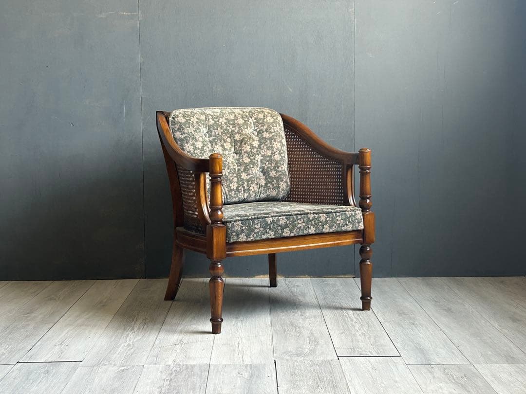 ①karimoku カリモク　1Pソファ　ソファ　コロニアル　洋風　ラタン　nn