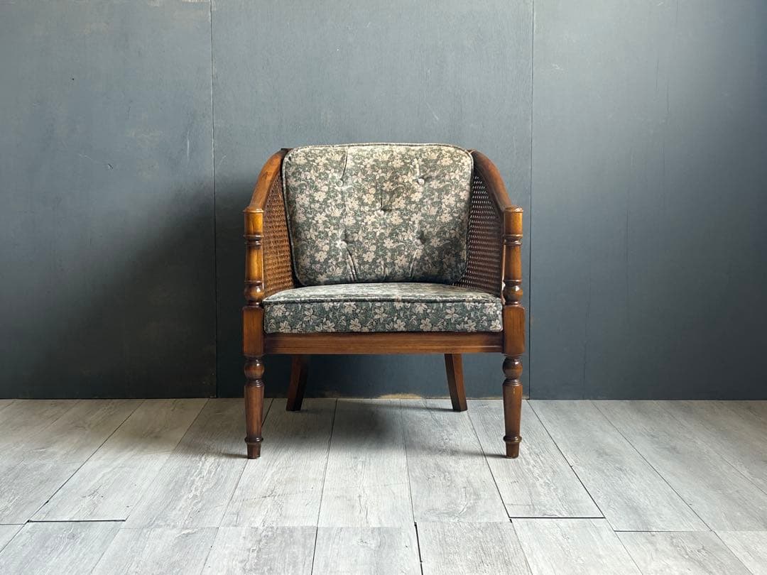 ①karimoku カリモク　1Pソファ　ソファ　コロニアル　洋風　ラタン　nn