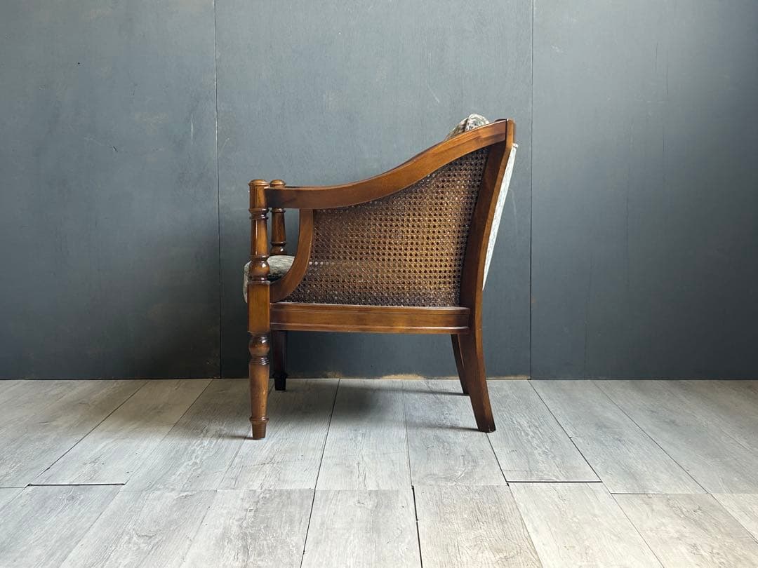 ①karimoku カリモク　1Pソファ　ソファ　コロニアル　洋風　ラタン　nn