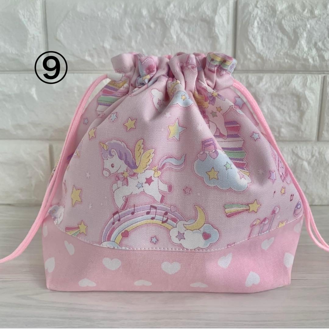 お弁当袋&コップ袋　ユニコーン　スイーツ　リボン　ぴんく　ゆめかわ　入園　入学