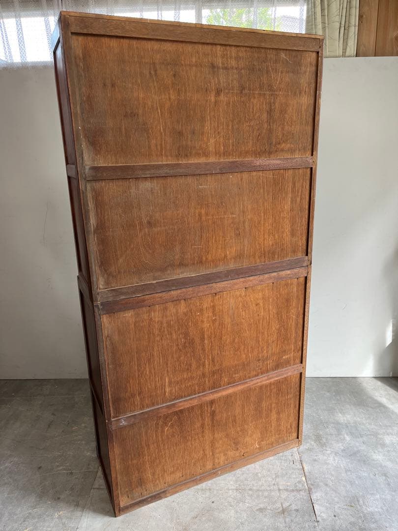 アンティーク 2段 水屋箪笥 食器棚 チェスト ガラス 昭和レトロ z524