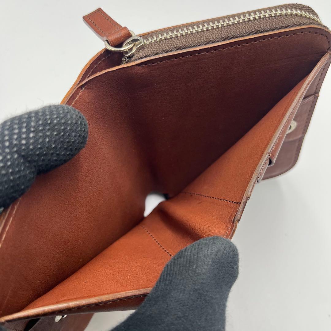 美品 ポーター マーガレットハウエル コラボ 二つ折り財布 ダークブラウン 箱付