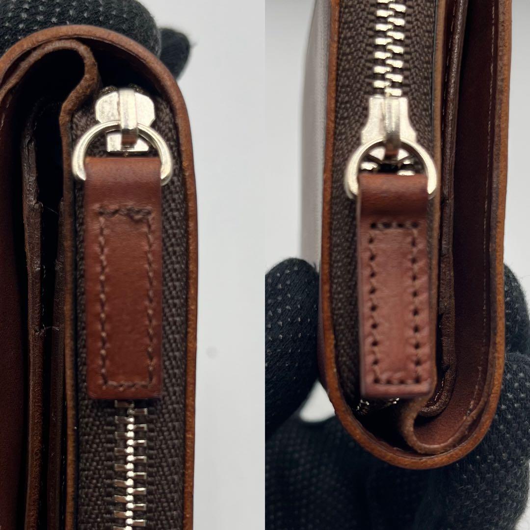 美品 ポーター マーガレットハウエル コラボ 二つ折り財布 ダークブラウン 箱付