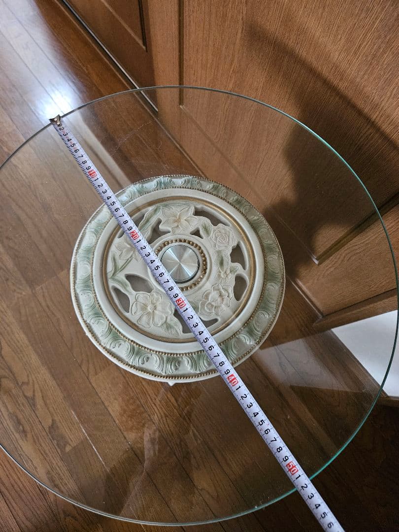 お花のガラステーブル　フラワースタンド