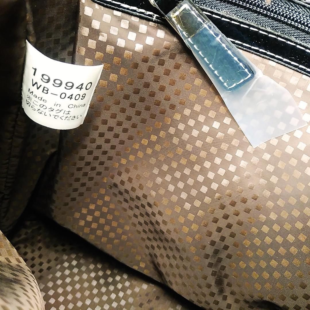 美品 SWANY スワニー　エナメル 小型キャリーケース　黒　送料込　即使用可