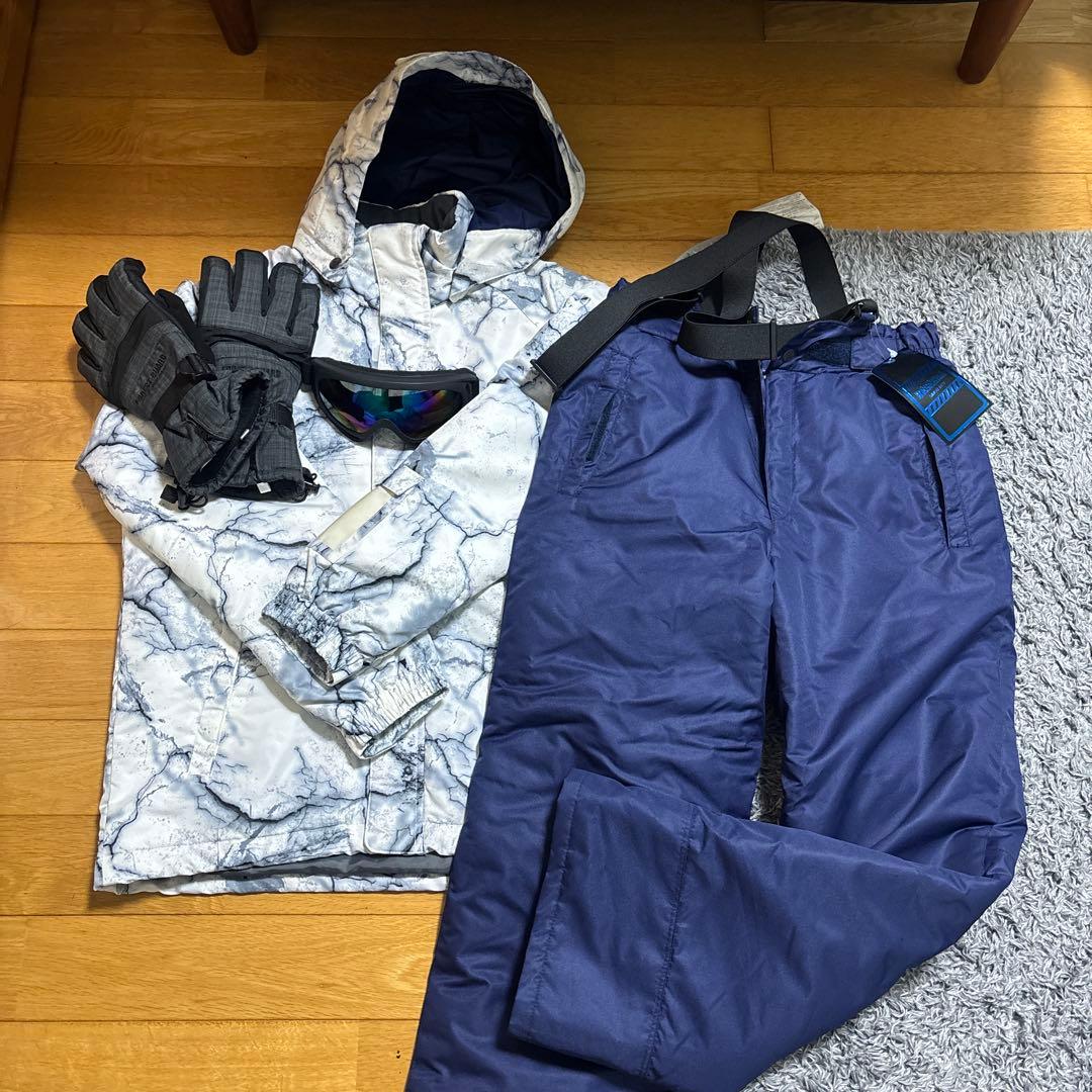 RESEEDA 子供用スキーウェア 160 ホワイト・ネイビー