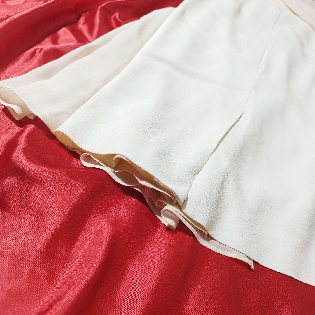 Christian Dior シルク リボン 異素材切替 アイボリー スカート