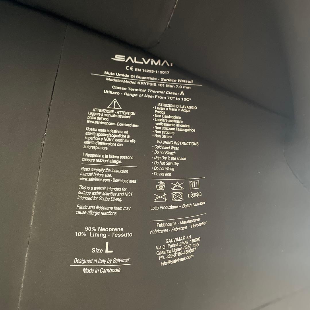 サルビマー ウエットスーツ 7mm L 未使用 魚突き スピアフィッシング