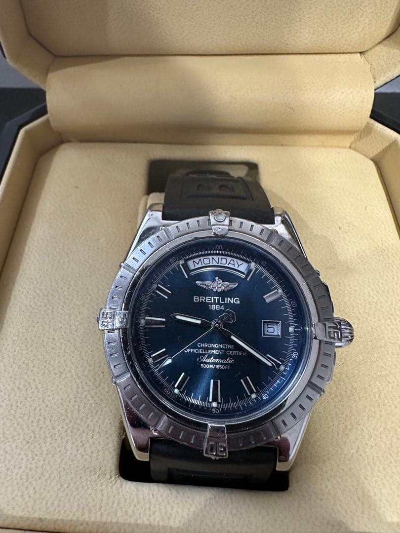 BREITLING ヘッドウィンド　ブルーダイヤルラバーブレスレット