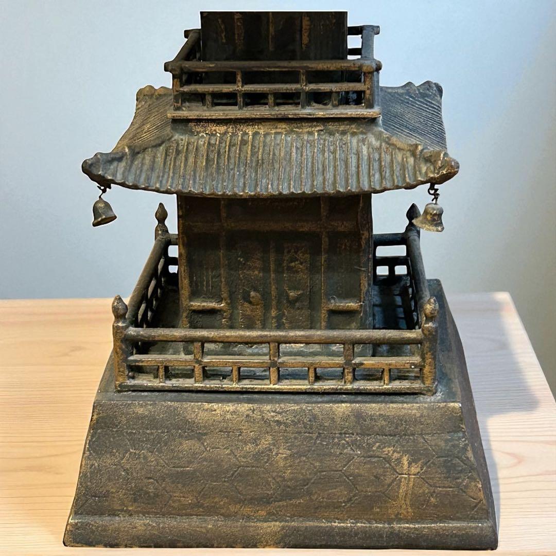 重厚10kg超❣️真鍮鋳物製 大型五重塔 81cm 重厚工芸品 インテリア 模型