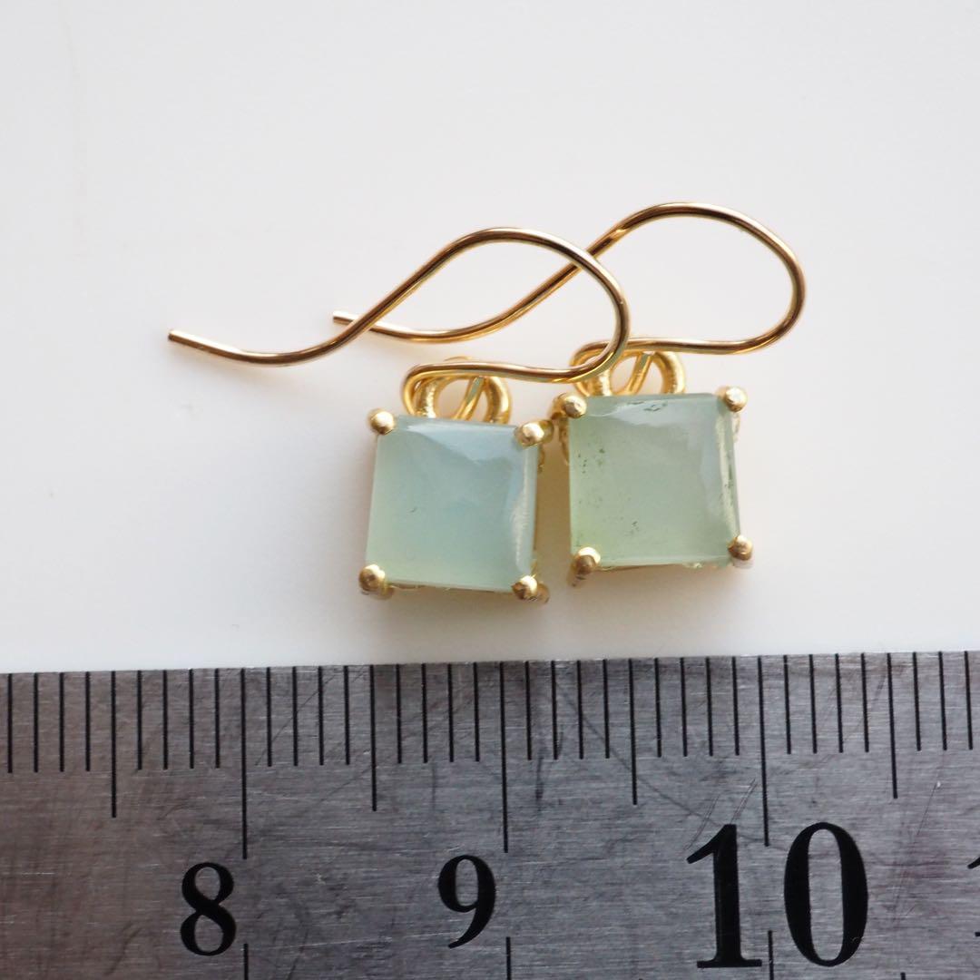 【ひなママ】ラスト！宝石質アイスブルーカルセドニーイヤリング