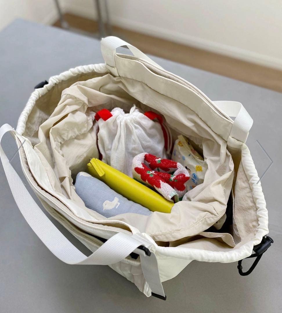 SOLPRESA ブラック 洗える キルティングトートマザーズバッグ(M)