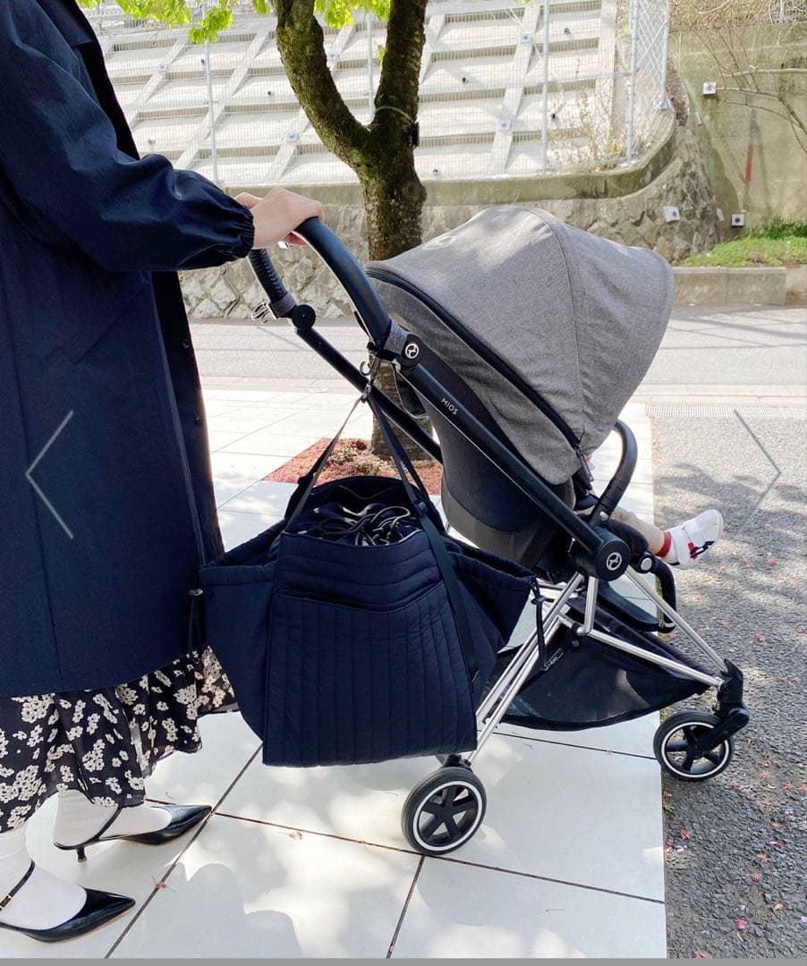 SOLPRESA ブラック 洗える キルティングトートマザーズバッグ(M)