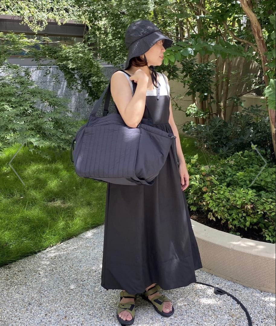 SOLPRESA ブラック 洗える キルティングトートマザーズバッグ(M)