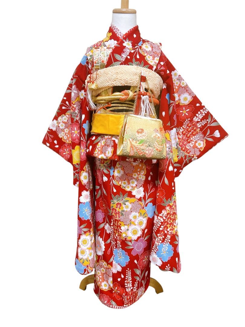 王道！赤系♡七五三　7歳　女の子　セット　一式　花柄