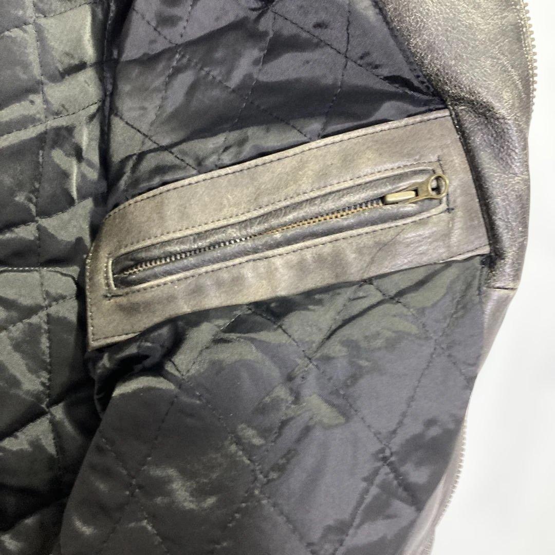 【USA製】ブロッケン 牛革 シングルライダース L 短丈 フェード 雰囲気◎