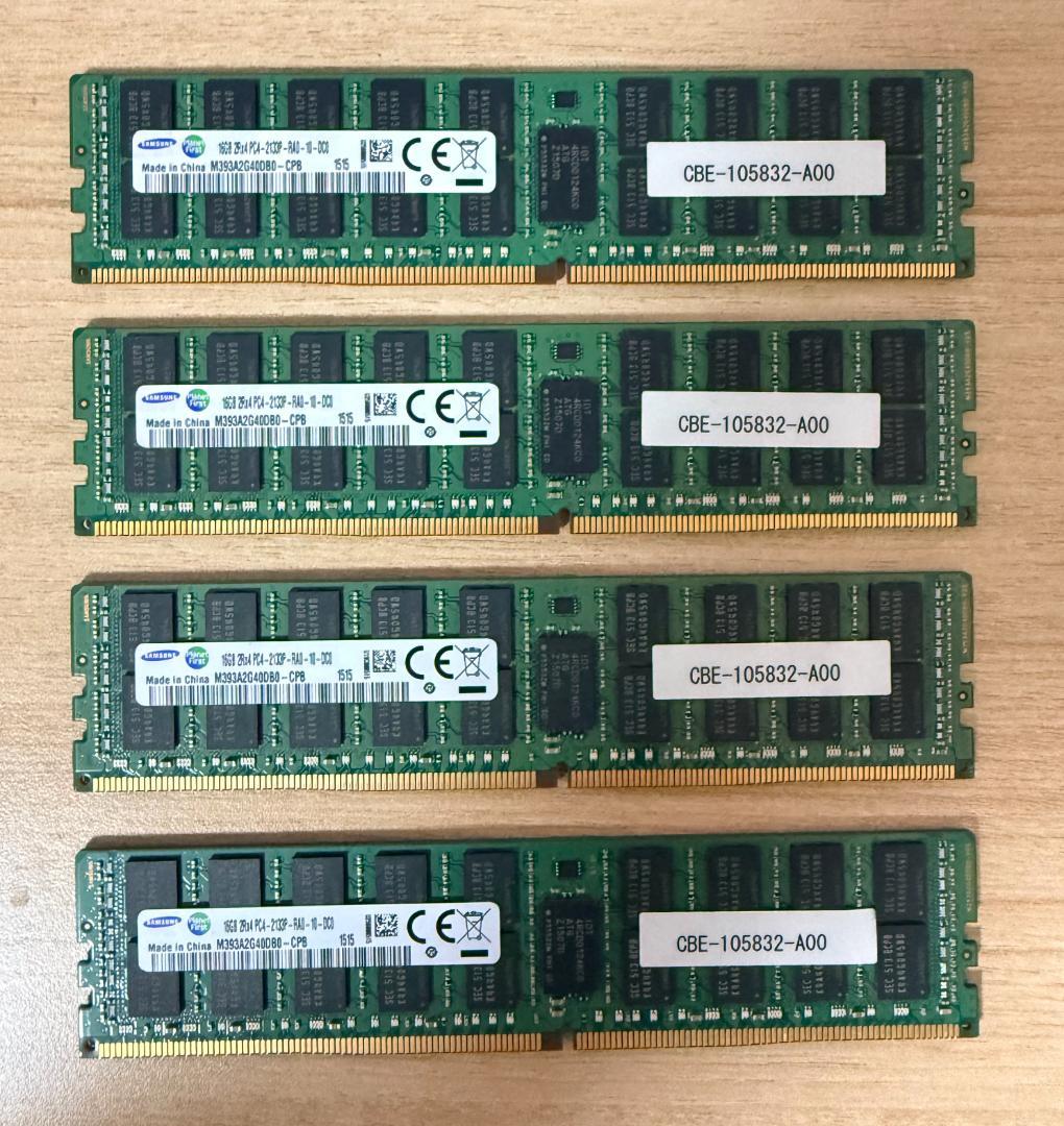 ECC 64GB(16GB×4) Samsung DDR4-2133 RDIMM