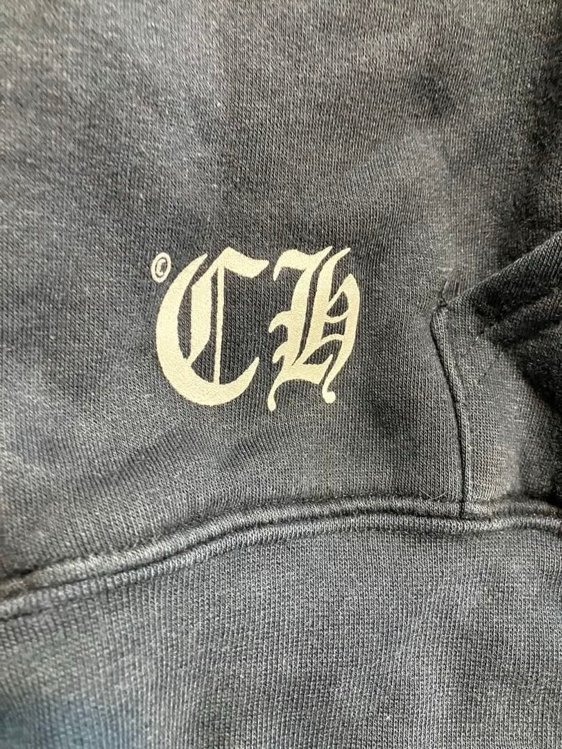 クロムハーツ　ダークネイビー　ゴールドプリント　サーマルパーカー