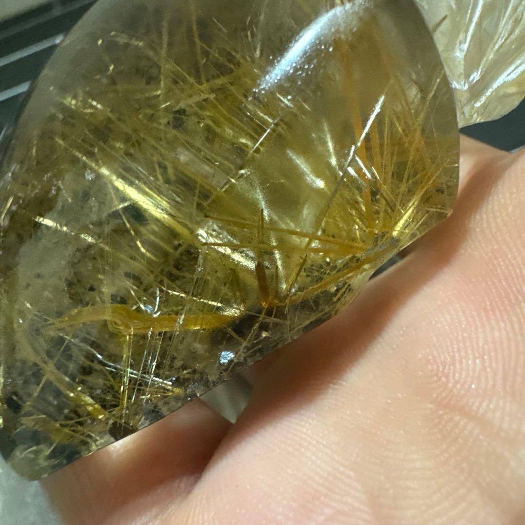 【高品質】ゴールドルチル 龍彫刻 原石置物 台座付