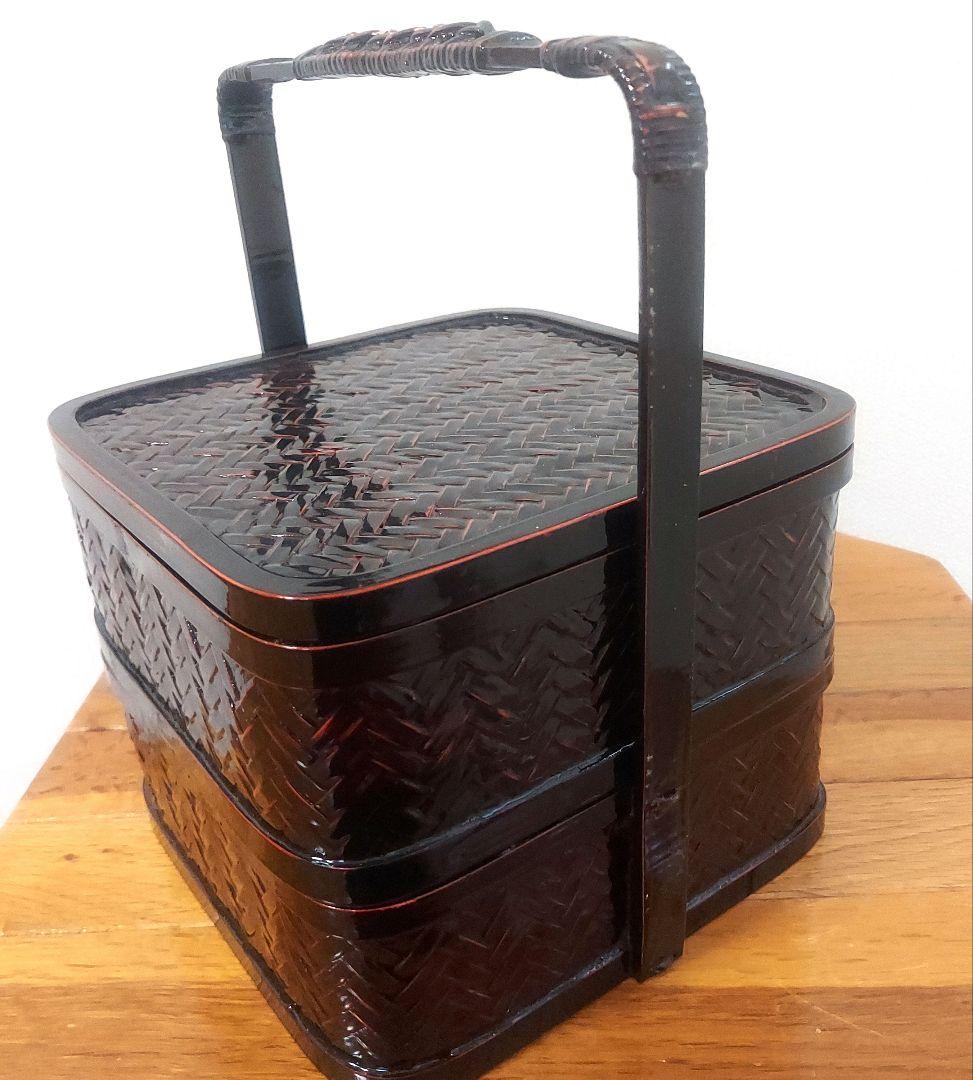 11日まで❗8390→8000円 美品　竹細工　野点　煎茶　ランチボックス　茶籠