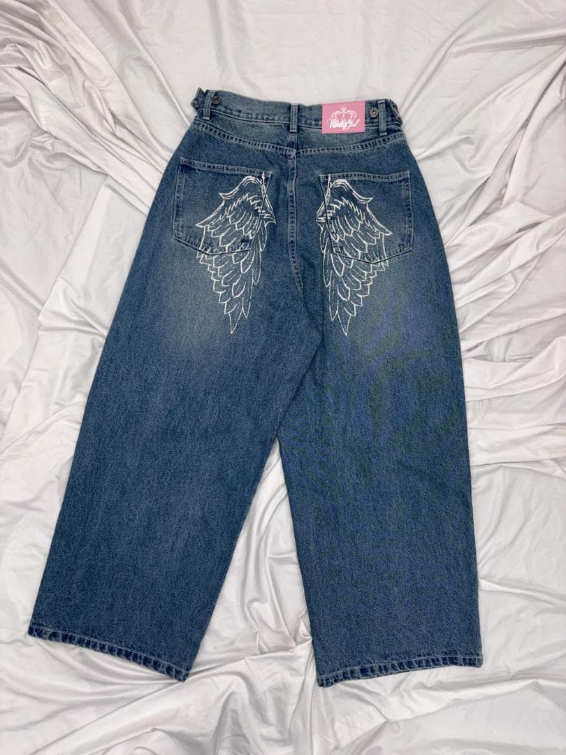 完売品 9090 Feather logo Buggy Denim Pants