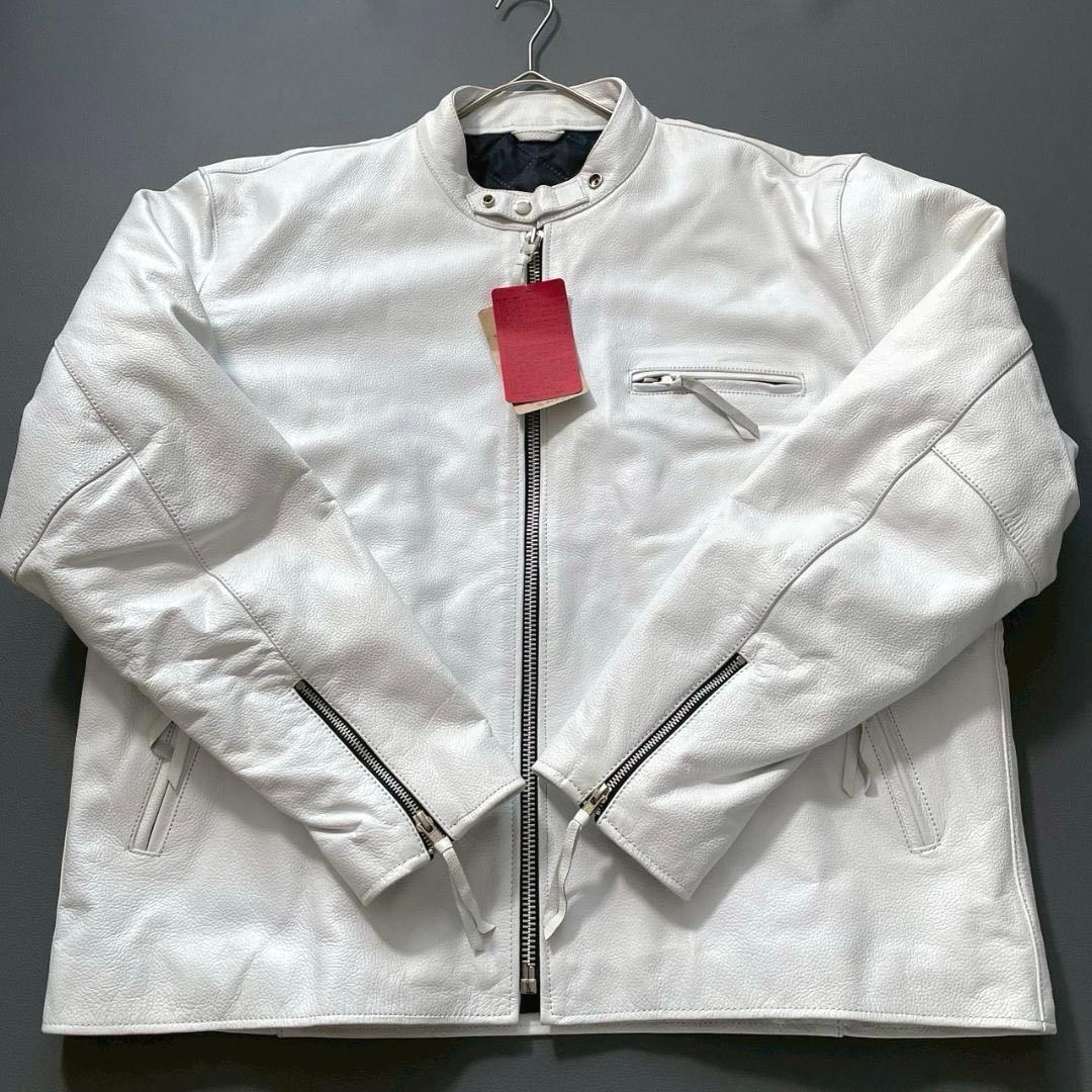 【岡田 耕平】Freedom　水牛革 シングルライダース ホワイト 52